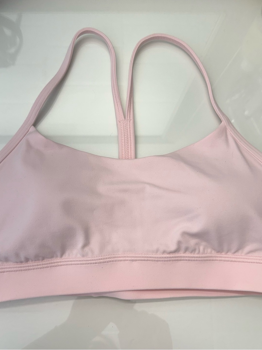 lululemon Pale Pink Flow Y Nulu Sports Bra